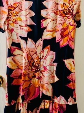 Trina Turk Navy Dress with Pink & Orange Floral Print